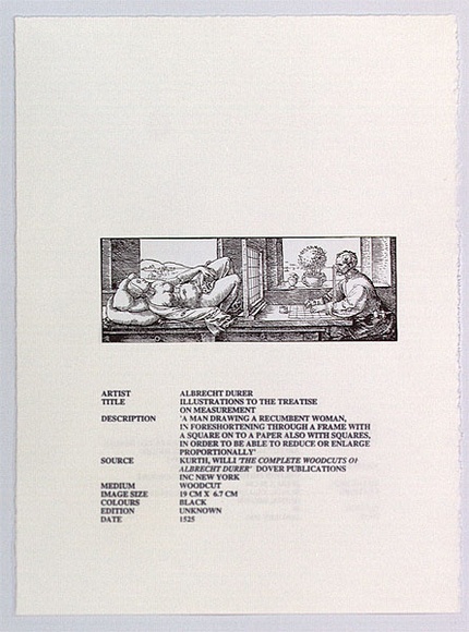 Artist: Hesterman, Heather. | Title: Illustrations to the treatise on measurement (No. 4 of 4) | Date: 1995, January | Technique: photocopy, printed in black ink | Copyright: © Heather Hesterman