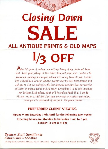 Title: b'Closing down sale All antique prints & old maps.'