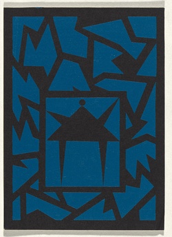 Artist: Orchard, Jenny. | Title: Exhibition invitation: Image and surface Crafts Council Gallery, Sydney 1984 | Date: 1984 | Technique: screenprint, printed in colour, from multiple stencils