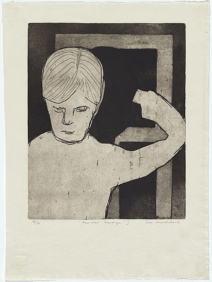 Artist: b'MADDOCK, Bea' | Title: b'Mirror image I' | Date: August 1966 | Technique: b'line-etching, aquatint and burnishing, printed in black ink with plate-tone, from one zinc plate'