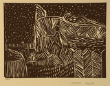 Artist: b'ROGERS, Nipper Sweeney' | Title: b'Corroboree' | Date: 1994, October - November | Technique: b'linocut, printed in black ink, from one block'