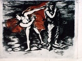 Artist: b'Strachan, David.' | Title: b'The drunkard' | Date: 1950 | Technique: b'etching and aquatint, printed in colour'