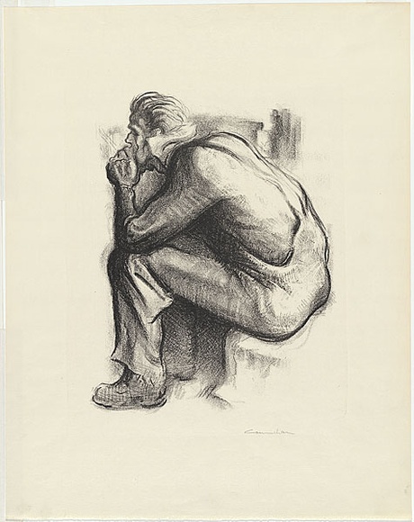 Artist: Counihan, Noel. | Title: A worker resting. | Date: 1948 | Technique: lithograph, printed in black ink, from one stone