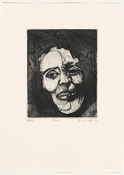 Artist: b'Carroll, Michelle.' | Title: b'Flux.' | Date: 1992 | Technique: b'etching and aquatint, printed in black ink, from one plate'