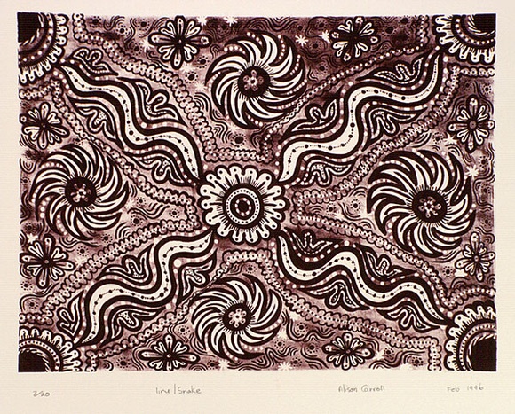 Artist: b'Carroll, Alison.' | Title: b'Liru' | Date: 1996, February | Technique: b'lithograph, printed in purple ink, from one stone [or plate]'