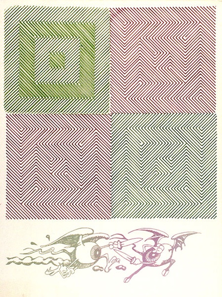 Artist: b'Dean, Chris.' | Title: b'Eyes fighting' | Date: c.1972 | Technique: b'screenprint, printed in colour, from multiple stencils'