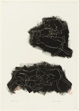 Artist: b'Thorpe, Lesbia.' | Title: b'Attack' | Date: 1980 | Technique: b'linocut, printed in black ink, from two blocks'