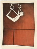 Artist: b'Brack, John.' | Title: b'On the rings.' | Date: 1976 | Technique: b'lithograph, printed in colour, from two zinc plates (black and Salmon)' | Copyright: b'\xc2\xa9 Helen Brack'