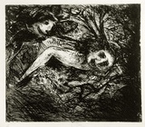 Artist: BOYD, Arthur | Title: Broken nude and flying figure. | Date: (1962-63) | Technique: etching and aquatint, printed in black ink, from one plate | Copyright: Reproduced with permission of Bundanon Trust