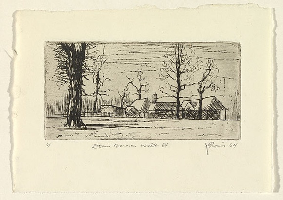 Artist: b'EWINS, Rod' | Title: b'Eltham Common, Winter 64.' | Date: 1964 | Technique: b'etching, printed in black ink, from one aluminium plate'