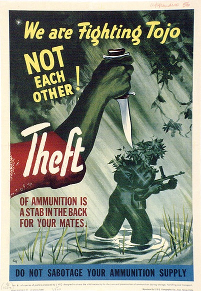 Artist: b'Kelly, Harry.' | Title: b'We are fighting Tojo not each other.' | Date: c.1942 | Technique: b'photo-lithograph, printed in colour, from multiple plates'