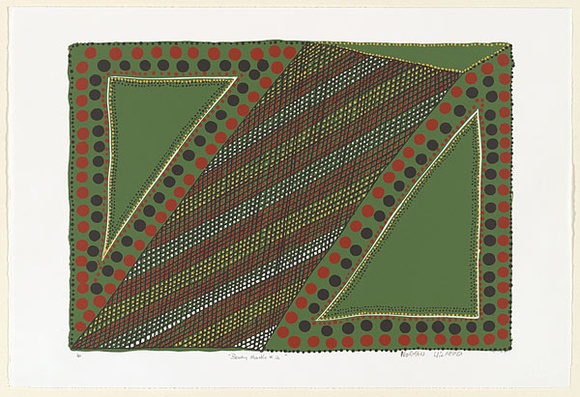 Artist: b'Wilfred, Norman.' | Title: b'Body marks 2' | Date: c.2001 | Technique: b'screenprint, printed in colour, from five stencils'