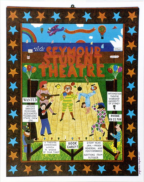 Artist: b'Stejskal, Josef Lada.' | Title: b'Seymour Student Theatre: wanted actors, dancers, musicians, designers, technicians, stage crew, etc.' | Date: 1981 | Technique: b'offset-lithograph, printed in black ink, from one plate'