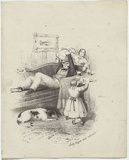 Artist: b'GILL, S.T.' | Title: b'Lucky digger that returned.' | Date: 1852 | Technique: b'lithograph, printed in black ink, from one stone'