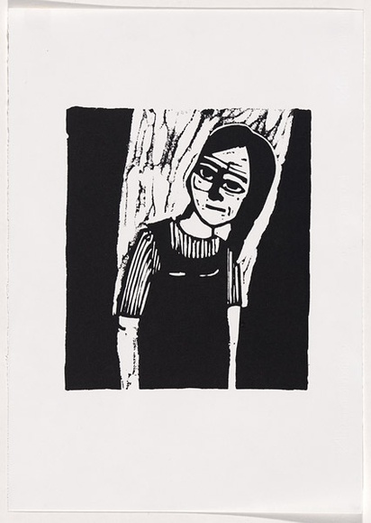 Artist: b'LAWTON, Tina' | Title: b'Number 11' | Date: 1962 | Technique: b'linocut, printed in black ink, from one block'