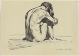 Artist: b'Dyson, Will.' | Title: b'(Seated female nude).' | Date: 1929 | Technique: b'lithograph, printed in black ink, from one paper plate'