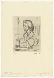 Artist: b'WALKER, Murray' | Title: b'Model in chair' | Date: 1960 | Technique: b'drypoint, printed in black ink, from one plate'