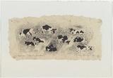 Artist: MACQUEEN, Mary | Title: Cows in meadow [3] | Date: 1978 | Technique: transfer-lithograph, printed in black ink, from one plate | Copyright: Courtesy Paulette Calhoun, for the estate of Mary Macqueen