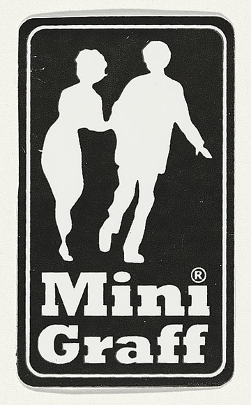 Title: b'Mini Graff sticker [Joe and Josephine]' | Date: 2010 | Technique: b'screenprint, printed in black ink, from one stencil'