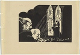 Artist: UNKNOWN, WORKER ARTISTS, SYDNEY, NSW | Title: Not titled (church and windows). | Date: 1933 | Technique: linocut, printed in black ink, from one block