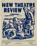 Artist: b'Bainbridge, John.' | Title: b'Fascism on its knees [cover].' | Date: November 1943. | Technique: b'linocut, printed in dark blue ink, from one block; letterpress text'