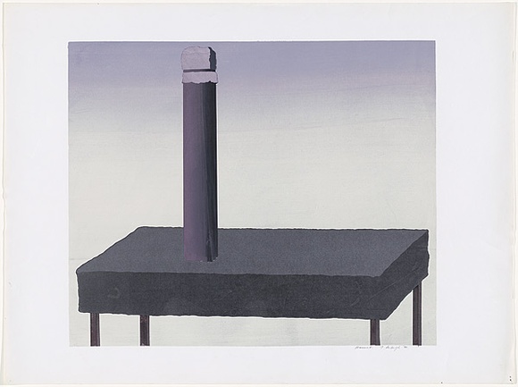 Artist: b'Senbergs, Jan.' | Title: b'Monument' | Date: 1969 | Technique: b'screenprint, printed in colour, from multiple stencils' | Copyright: b'\xc2\xa9 Jan Senbergs. Licensed by VISCOPY, Australia'