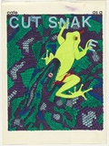 Artist: b'WORSTEAD, Paul' | Title: b'Cafe as a cut snake' | Date: 1983 | Technique: b'screenprint, printed in black ink, from one stencil; hand-coloured' | Copyright: b'This work appears on screen courtesy of the artist'