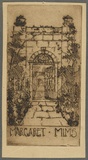 Artist: b'Coleman, Constance.' | Title: b'Bookplate: Margaret Mims.' | Date: 1940s | Technique: b'etching, printed in brown ink with plate-tone, from one plate'