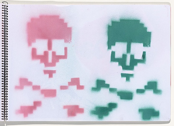 Title: b'Chickenpox' | Date: 2003-2004 | Technique: b'stencil, printed with colour aerosol paint, from multiple stencils'