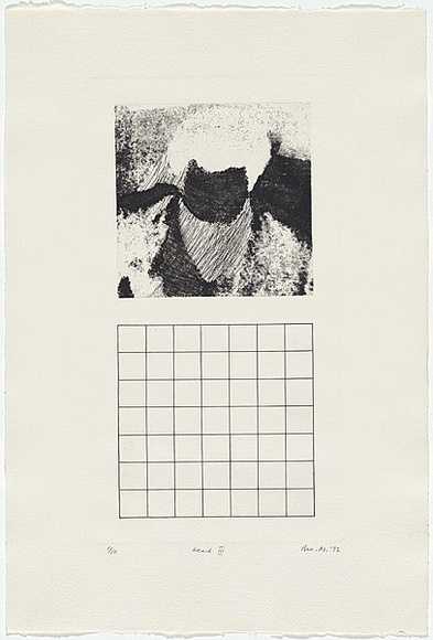Artist: b'MADDOCK, Bea' | Title: b'Head III' | Date: 1972 | Technique: b'photo-etching and line-etching, printed in black ink, from two plates'