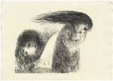 Artist: b'BOYD, Arthur' | Title: b'St Francis when young turning aside.' | Date: (1965) | Technique: b'lithograph, printed in black ink, from one plate' | Copyright: b'Reproduced with permission of Bundanon Trust'