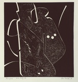 Artist: b'GARLICK, Rosa' | Title: b'Kanazawa' | Date: 1992, November | Technique: b'linocut, printed in black ink, from one block'