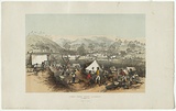Artist: b'Angas, George French.' | Title: b'Forest Creek. Mount Alexander. From Adelaide Hill.' | Date: 1852 | Technique: b'lithograph, printed in colour, from three stones'