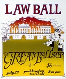 Artist: b'EARTHWORKS POSTER COLLECTIVE' | Title: b'Law ball: The great ballsup' | Date: 1976 | Technique: b'screenprint, printed in colour, from multiple stencils'