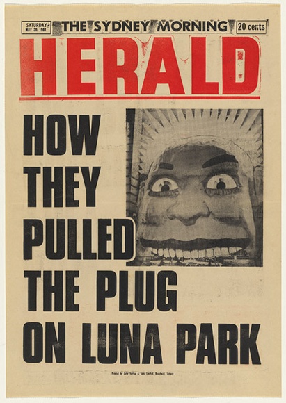 Artist: b'UNKNOWN' | Title: b'How they pulled the plug on Luna Park.' | Date: 1981