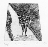 Artist: b'SHEARER, Mitzi' | Title: b'The General' | Date: 1985 | Technique: b'etching, printed in black ink, from one plate'