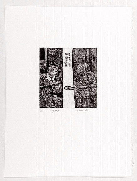 Artist: b'Tucci, Bruno.' | Title: b'Gossip.' | Date: 1988 | Technique: b'etching, printed in black ink, from one plate' | Copyright: b'\xc2\xa9 Bruno Tucci'