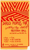 Artist: b'UNKNOWN' | Title: bDarlo people's fair | Date: 1978 | Technique: b'screenprint, printed in red ink, from one stencil'