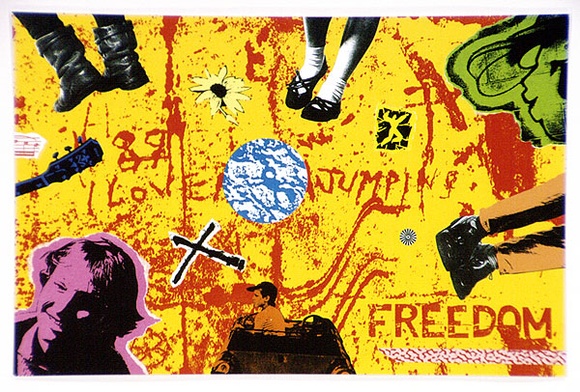 Artist: b'McKenrick, Sandy.' | Title: b'Postcard: Freedom (Fremantle youth centre).' | Date: 1989 | Technique: b'lithograph, printed in colour, from process plates'