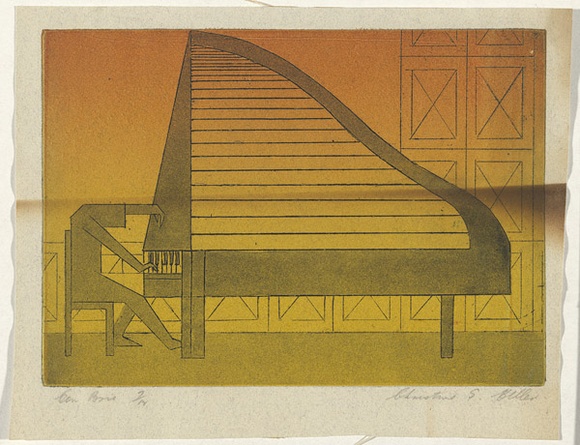 Artist: b'Aldor, Christine.' | Title: b'Con Brio.' | Date: c.1953 | Technique: b'etching, printed in colour, from multiple plates'