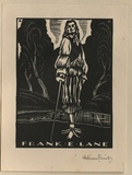 Artist: b'FEINT, Adrian' | Title: b'Bookplate: Frank E. Lane.' | Date: (1933) | Technique: b'wood-engraving, printed in black ink, from one block' | Copyright: b'Courtesy the Estate of Adrian Feint'