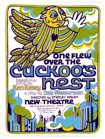 Artist: Shaw, Rod. | Title: One flew over the cockoo's nest, New Theatre, Newtown | Date: 1975 | Technique: screenprint