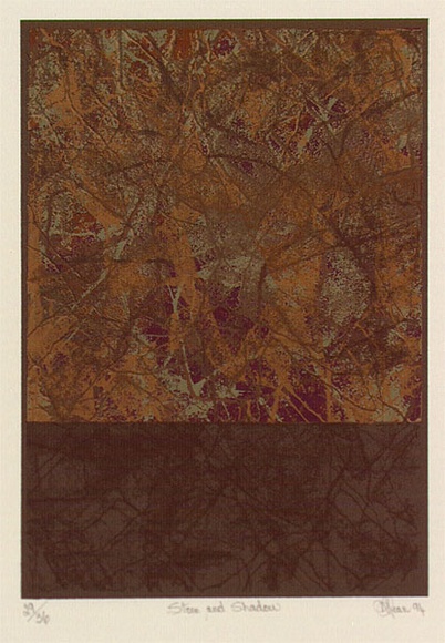 Artist: b'Kean, Roslyn' | Title: b'Stone and shadow' | Date: 1994 - 1995 | Technique: b'screenprint, printed in colour, from five stencils'