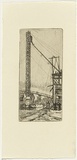 Artist: b'TRAILL, Jessie' | Title: b'not titled (View of a mine entrance)' | Date: c.1924 | Technique: b'etching, printed in black ink, from one copper plate with plate-tone'