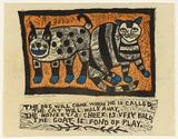 Artist: HANRAHAN, Barbara | Title: The dog will come when he is called | Date: 1962 | Technique: linocut, printed in colour, from four blocks