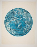 Artist: Haxton, Elaine | Title: (Huntsman) | Date: 1967 | Technique: open-bite etching and aquatint, printed in ink, from one plate; hand-coloured