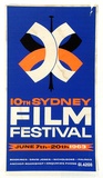 Artist: Shaw, Rod. | Title: 10th Sydney film festival | Date: 1963 | Technique: screenprint, printed in colour, from multiple stencils