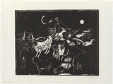 Artist: WALKER, Murray | Title: Kallista Farmyard. | Date: 1964 | Technique: woodcut, printed in black ink, from one block