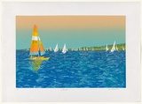 Artist: b'Harbeck, Ron.' | Title: b'Pittwater.' | Date: 1985 | Technique: b'screenprint, printed in colour, from eight stencils'