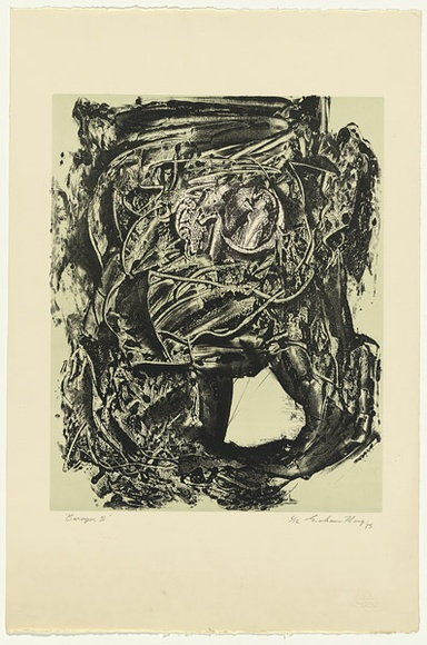 Artist: b'KING, Grahame' | Title: b'Baroque II' | Date: 1975 | Technique: b'lithograph, printed in colour, from four stones [or plates]'